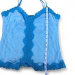 Y2K 2000s Fairy Whimsy Mermaid Lace Butterfly Blue Cami Tank Top Blouse Shirt #coquette #cottagecore Size L Measurement in pics Size L Photo 4