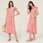 The Great Whipstitched Plumeria midi Dress tiered pink Floral prairie Sz XS Photo 1