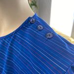 Vintage 90s NOS Sheer Pinstriped Secretary Day Dress S/M Blue Size M Photo 5