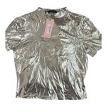 Micas NWT- Metallic Silver crop top in Size Large Photo 1