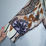 New Q|Neel Nordic Design White Printed Silk Blend Shift Dress Size 16 Multiple Photo 1