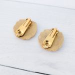 Vintage Clip On Earrings Large Sunflower Earrings Statement Flower Gold Photo 5