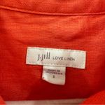 J. Jill‎ Love Linen Essential Shirt Small Coral Pink 100% Linen Button Front Top Photo 1
