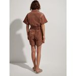 Varley Belle Boxy Playsuit Romper Clove Brown Shimmer Size Medium NEW Photo 1