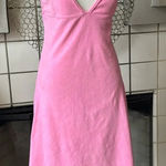 None Bubble gum Pink terry cloth dress low back and deep v neck size small / medium Photo 0