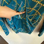 I.N.C Blue Chain Print Women's Top Size XL Photo 6