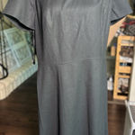 Talbots Lined Italian Flannel Dress Size 14 Black Career New Fit and Flair Wool Photo 0