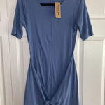 Michael Stars  Womens XS Blue Faux Wrap Tee Dress Cotton Modal Jersey NEW Photo 0