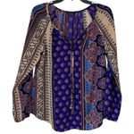 Stoosh Women’s Boho Multi Colored Tie Blouse Size Large Photo 0