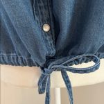 Lola River Blue Denim shirt With Drawstring Hem Sz M Size M Photo 2