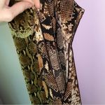 River Island Size 12 Snake Print Maxi Dress Brown Double V Ruffle Sundress Photo 3