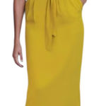 Boden Melina Paperbag Waist Midi Skirt Mustard Yellow Size 4 Preppy Old Money Photo 0