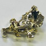 Gold Tone Lion Pin Brooch Green Rhinestone Eyes VERY SMALL Zoo Animal Vintage Photo 7