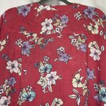 a.n.a  Coral‎ Floral Size PXXL Button Down Shirt Top Long Roll Tab Sleeve Pockets Photo 9