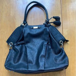 Nine West Nine West Satchel Black Leather Purse Bag Pockets Lined Zip Handbag, Medium Photo 0