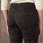 Sundance  Floral Embroidered Jacquard Straight Leg  Black Pants Size 4 Photo 1