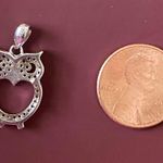 Macy's Sterling Silver Owl Pendant Necklace  Photo 2