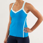 Lululemon Run Mile A Minute Tank Top Beach Blanket Blue Aquamarine 8 Photo 0