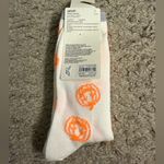 Aerie  White Socks Neon Orange Jack-O-Lantern Pumpkin Design & Silver Cuff NWT Photo 3