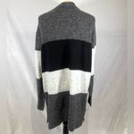 Modern Canvas black dark and light gray color block cozy cardigan sweater large Photo 4