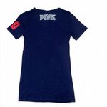 PINK - Victoria's Secret VS PINK 2015 navy blue and red Patriots V-neck t-shirt with sequins Photo 5