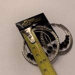 Silver Tone Hoop Earrings Pierced NWT Genuine Austrian Crystal Titanium Plating Photo 2