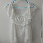 I.N. San Francisco  Off Shoulder White Lace Sheer Floral Blouse.XL Cottagecore Photo 8