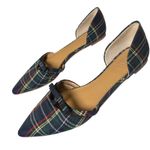 J.Crew Tartan Plaid d"Orsay Flats 8.5 Bow Pointed Toe Holiday Preppy Classic Photo 8