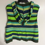 BDG Women’s Reid Hooded Cropped Sweater Vest Striped Green Size Small Festival Photo 10