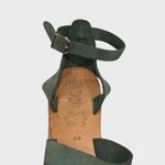 Nikos Greek Leather Made Sandals Dark Green Silver Braid Women's Size 7.5 Photo 5