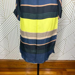 Apiece Apart Long Tunic Top Side Slits Coverup Colorful Striped Navy Blue Size 0 Photo 4