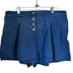 American Eagle Womens Sz XL Blue High Rise Pull On Shorts Elastic Waist Cotton Photo 0