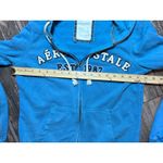 Aeropostale  Blue Zip Up Hoodie Sweatshirt Est 1987 Size L Cotton Y2K Pockets Photo 3