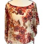 Crimson & Clover  sheer floral overlay blouse, size M. EUC Photo 0