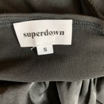 superdown  Black Satin Plunge Bodysuit Deep V Neck Sleeveless Sexy S Photo 3