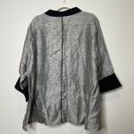 Moonlight  Y&S Fashion Design Linen Lagenlook Black Striped Blouse Size Large Photo 4