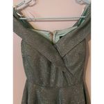 Homecoming/Prom Dress Size Xs. Worn Once Sparkle Dress Off Shoulder Zipper Green Photo 2