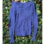 Y2K DNKY Jeans Purple Blue Crochet Hoodie Size Small Photo 1