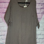 Garnet Hill  ORGANIC COTTON TEXTURED PATTERNED TIE SLEEVE SHIRT DRESS 16 NWT Photo 0