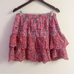 Jennifer & Grace Raspberry Print Skater Skirt Mini Length NEW Size Large Pink Photo 6