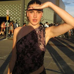 I am gia  mesh black one side tie top size small Photo 0