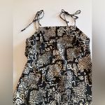 ZARA  Black and‎ Cream Printed Mini Slip Dress NWT Size M Photo 4