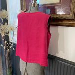Bryn Walker 100% Linen Sleeveless Button Front Top Raspberry Pink Sz M 💚🎀 Photo 6