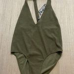Motel  Game Changer Bodysuit Jumbo Textured Rib Olive Green XL Stretch New Photo 0