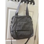Kipling Rare GRAY Nylon BIG Pocket FRONT Large Weekend Travel Tote Bag Photo 7