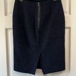 Ann Taylor  Tweed Black & Navy Blue Pencil Mini Skirt - Size 4 Photo 6