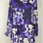 Alfani Purple and Black Geometric Long Sleeve Dress Size L Photo 0