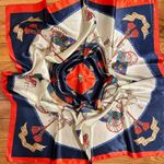 Vintage Regal Carriage&Horse EQUESTRIAN oversized square Silk Scarf 35/35 Photo 0