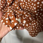 J. Crew Drapey Ruffleneck Top in Brushstroke Printed 365 Crepe XS Orange Photo 7