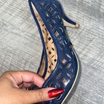 Rosso Brunello Italian Leather Navy Peep Photo 5